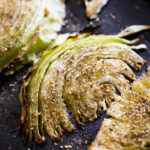 close up of roasted cabbage