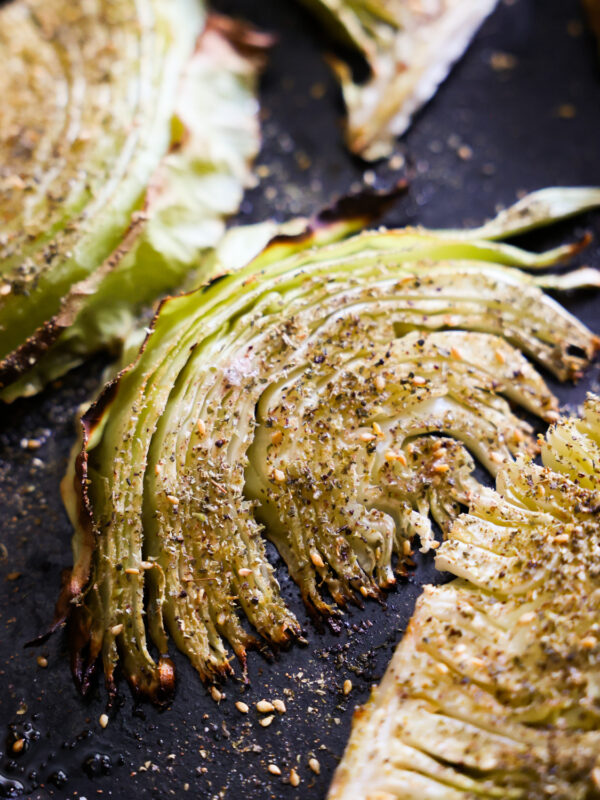 close up of roasted cabbage