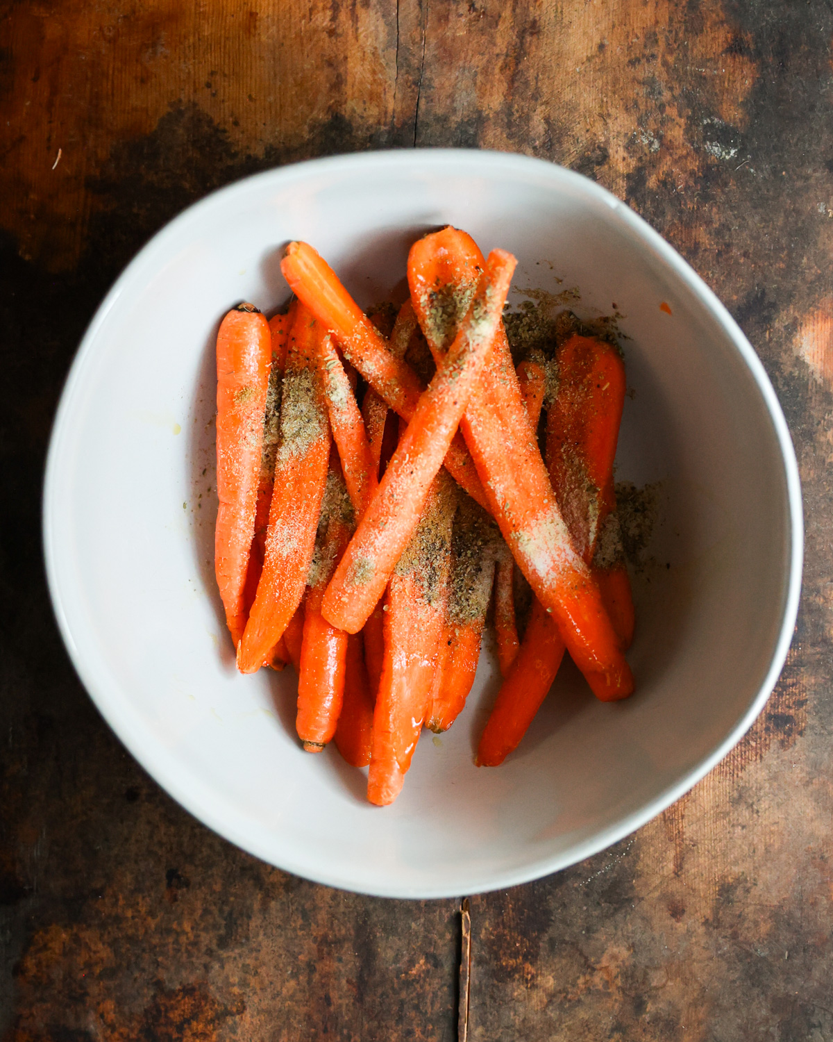 spices on carrots