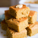 stack of vegan cornbread