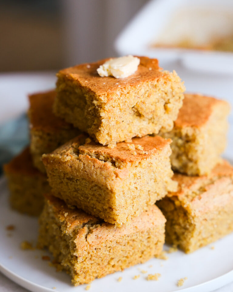 stack of vegan cornbread