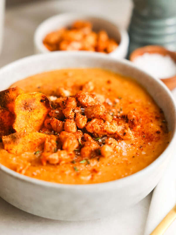 sweet potato soup in bowl