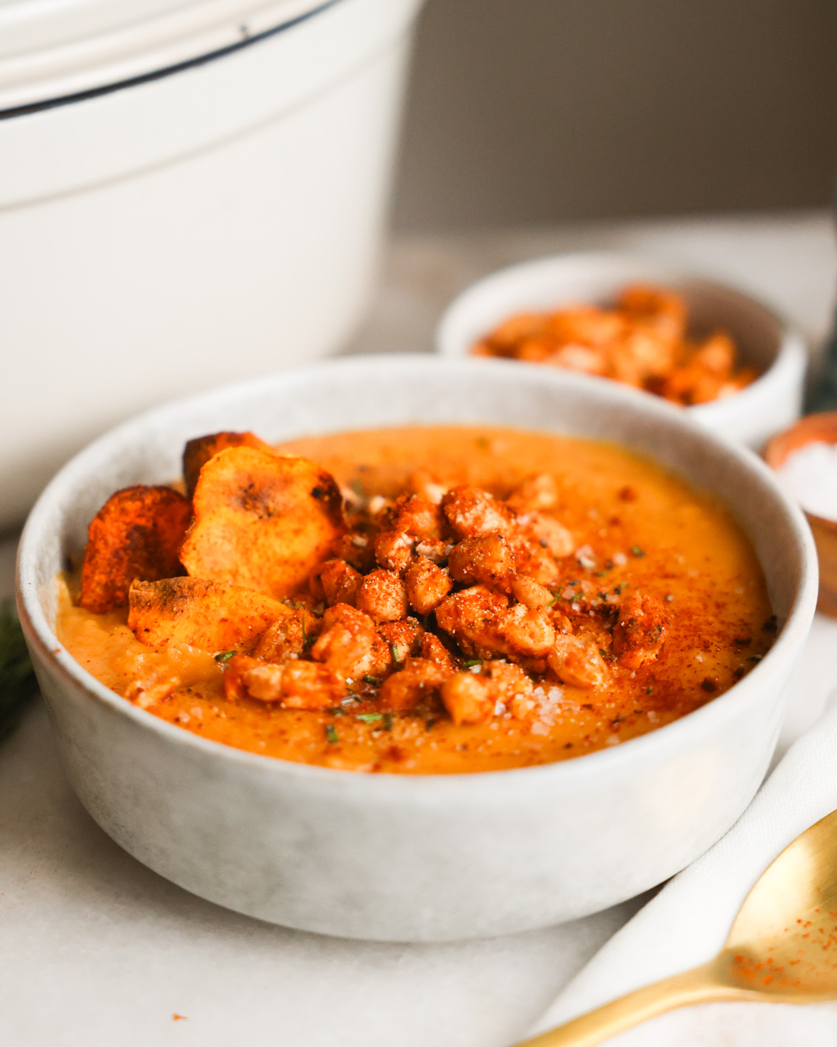 sweet potato bisque in bowl