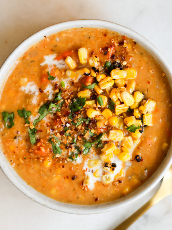 vegan chowder in bowl