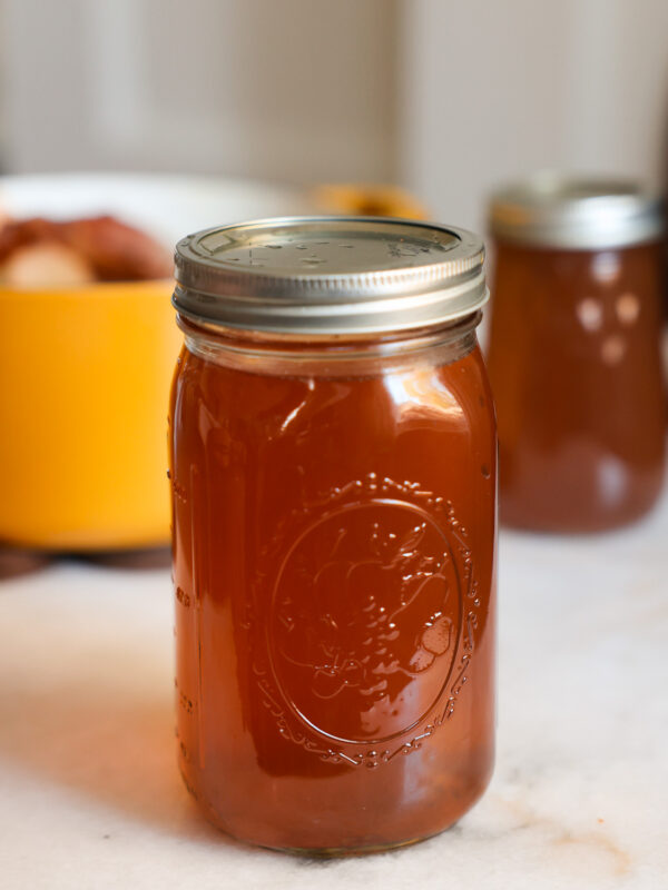 vegetable stock in jar