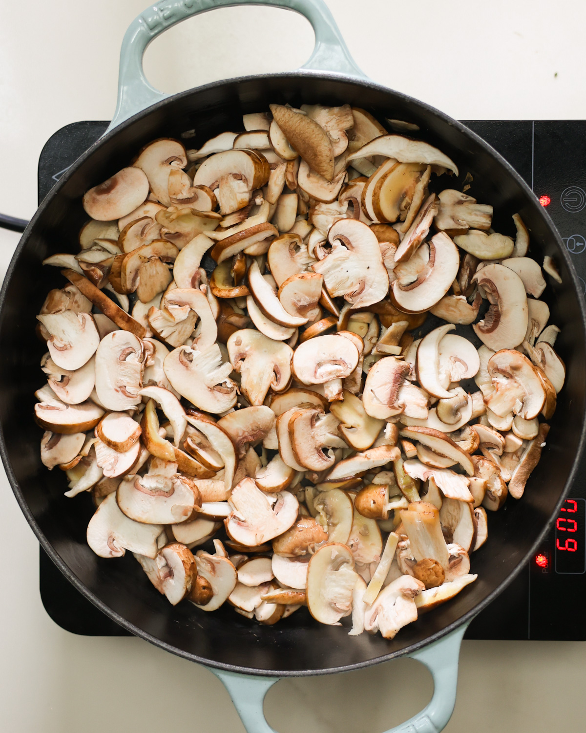 mushrooms in pan