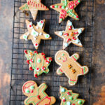 decorated gingerbread cookies on tray