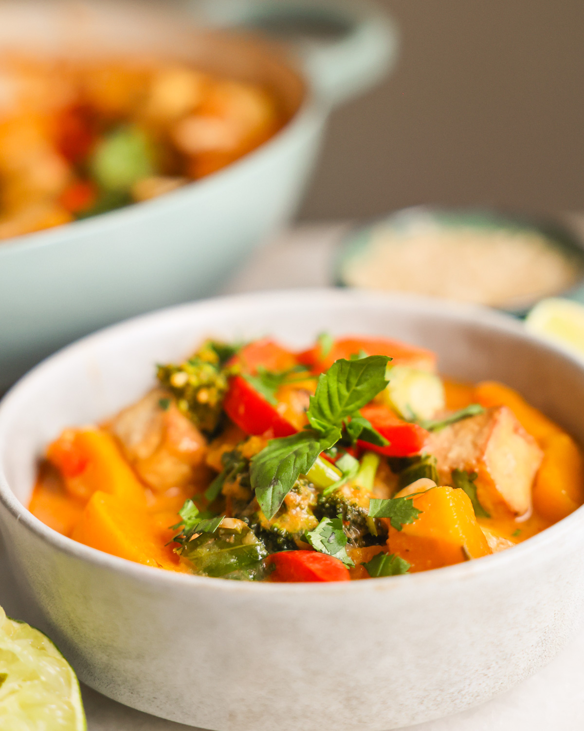 pumpkin curry in bowl