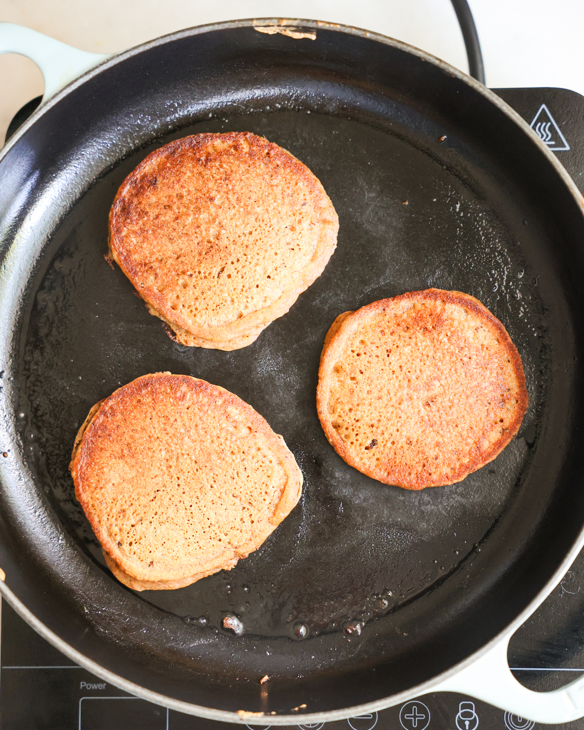overhead fried pancakes
