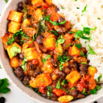 sweet potato chili served with rice