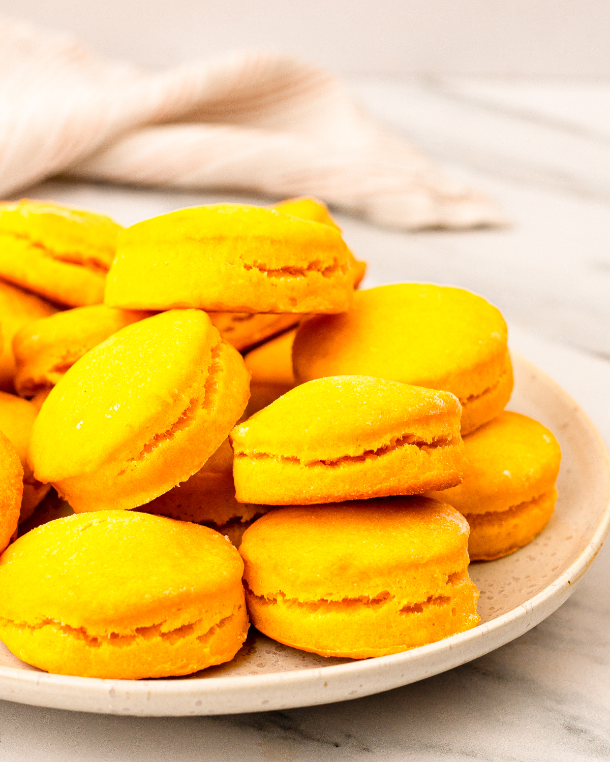 plate of sweet potato biscuits stacked