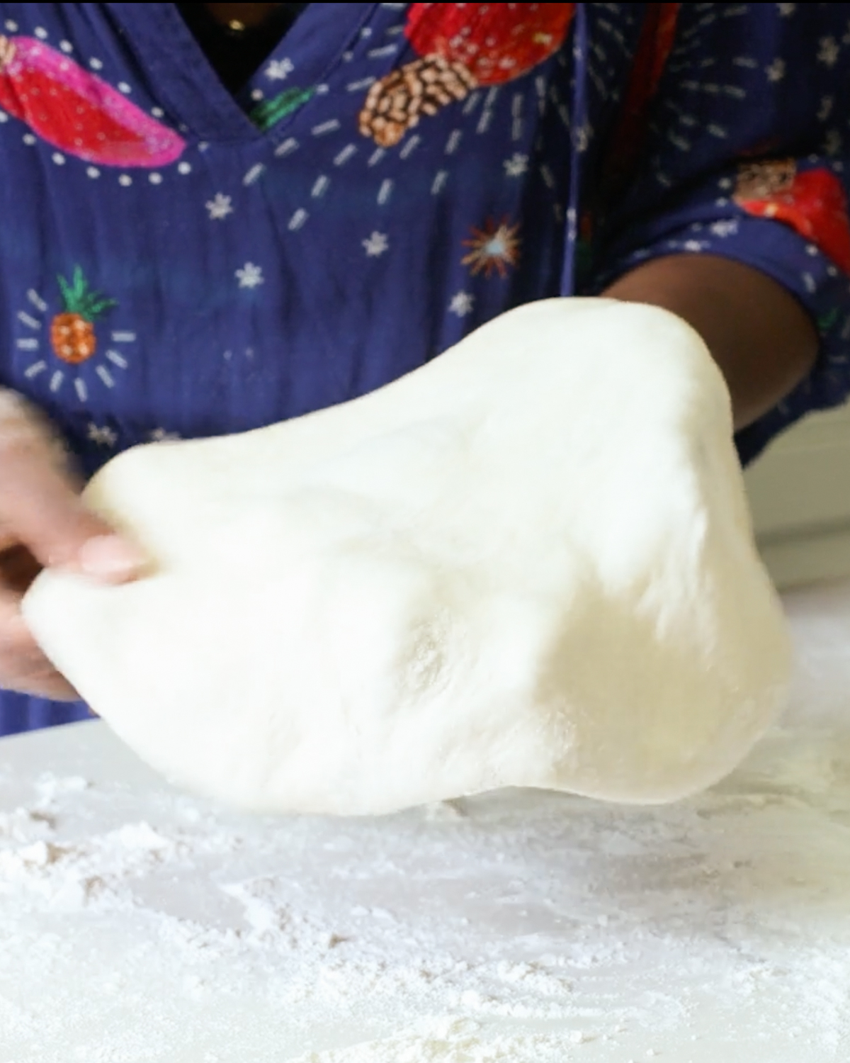 stretching sourdough