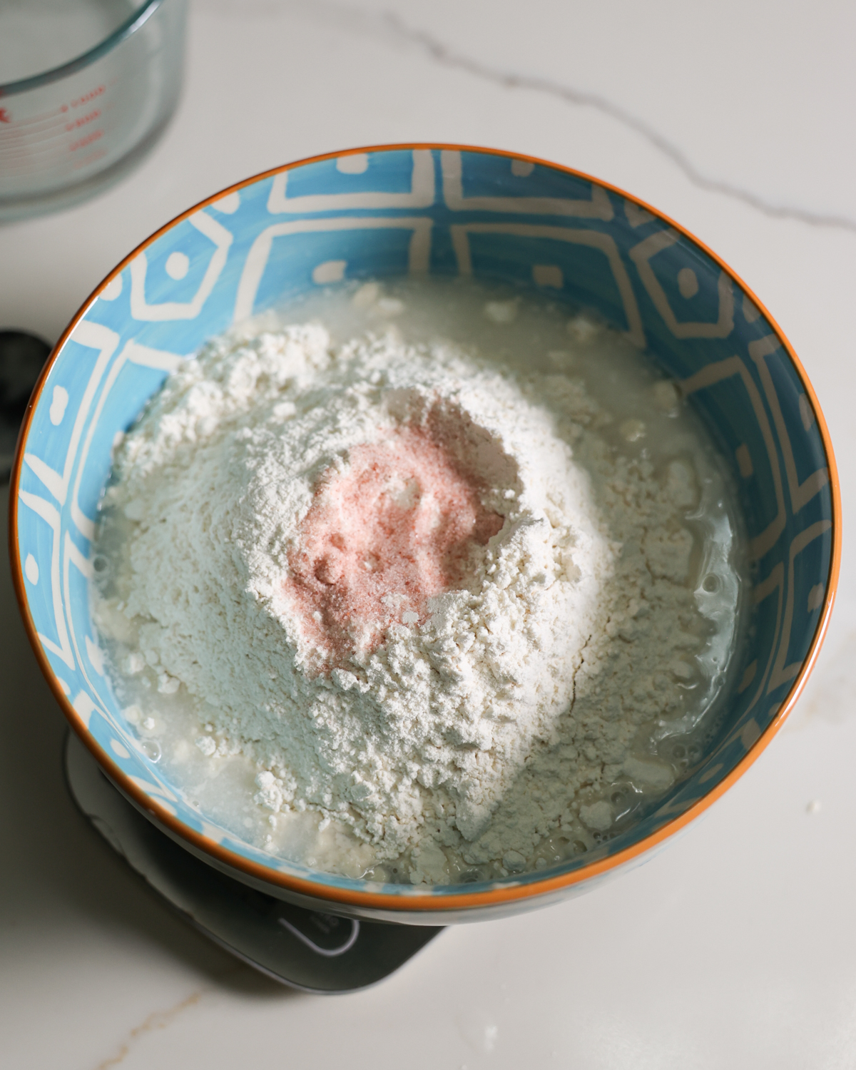 dry ingredients added to bowl