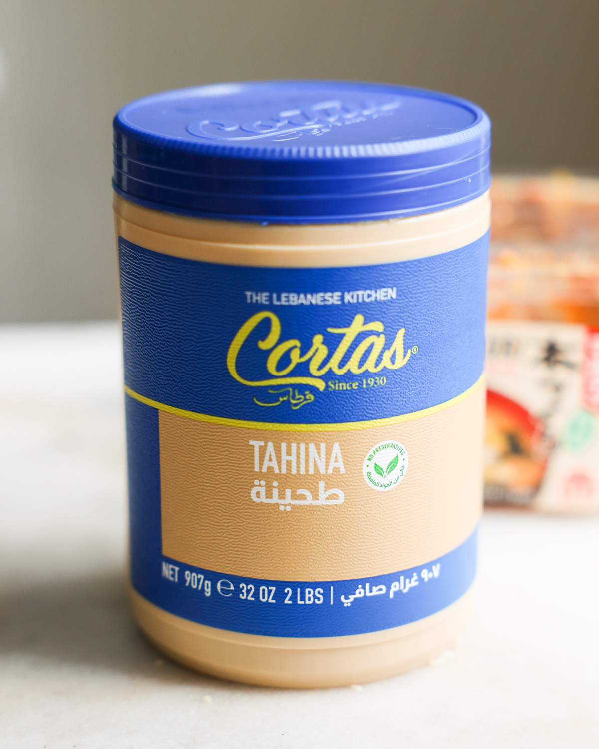 tahini on counter