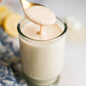 spoonful of tahini sauce