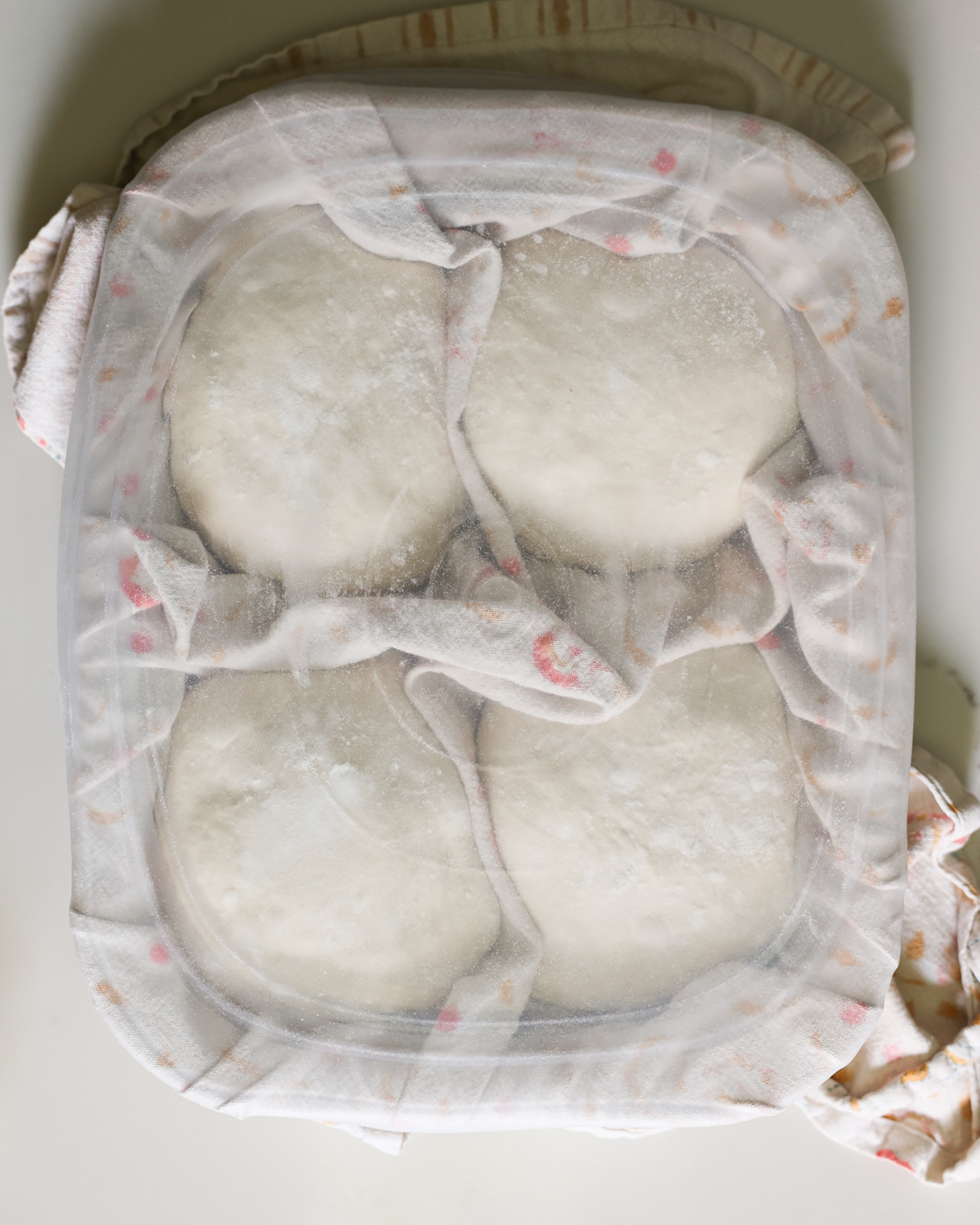covered resting dough