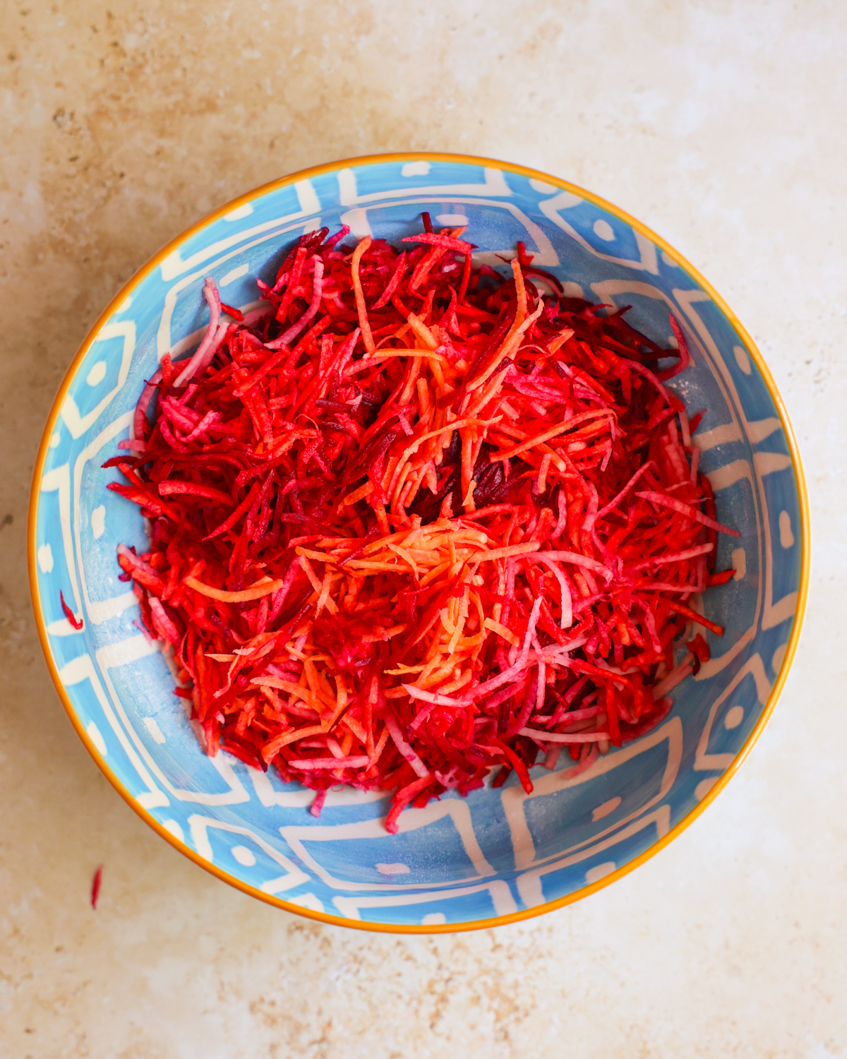 shredded veggies in bowl
