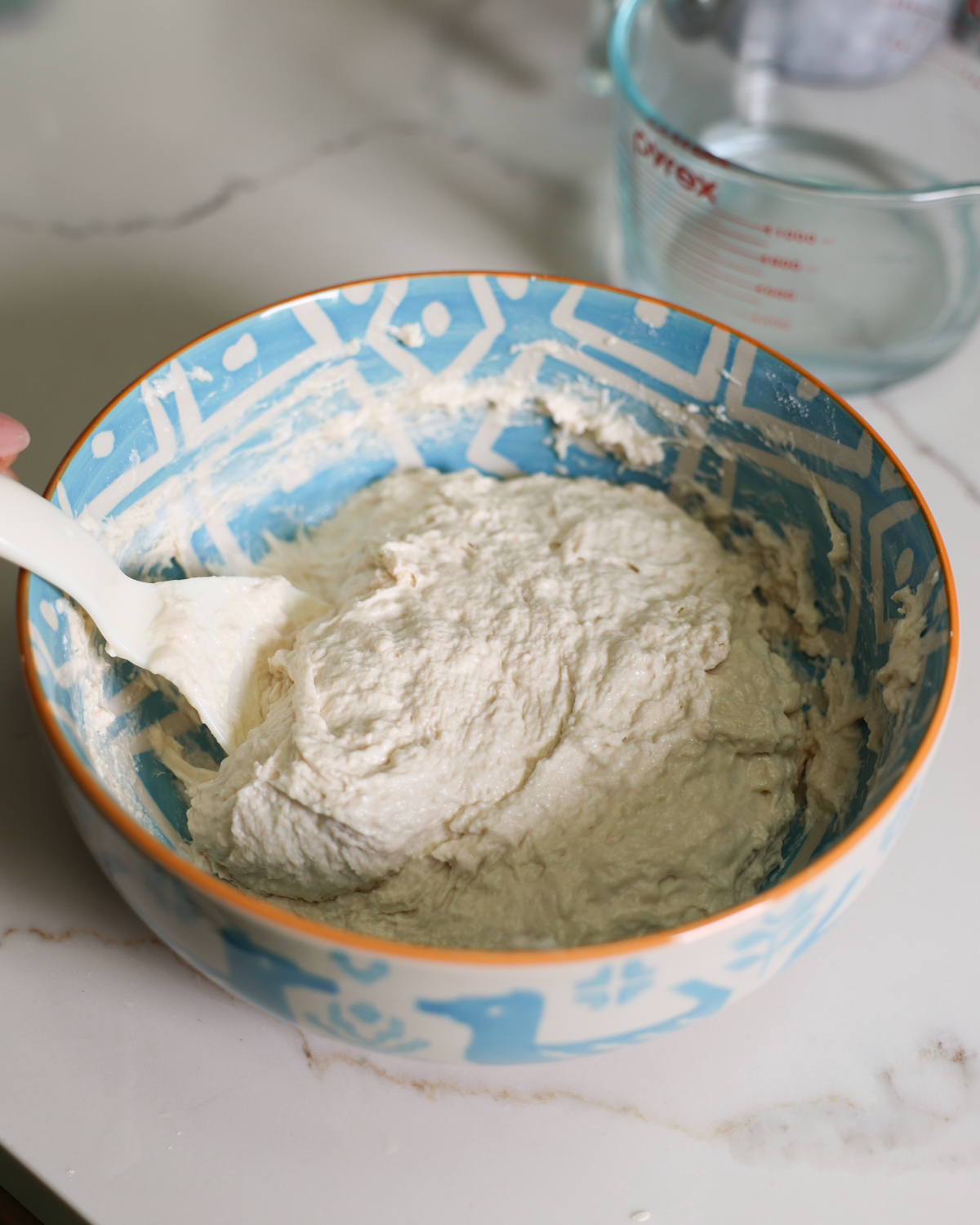 sourdough ingredients mixed