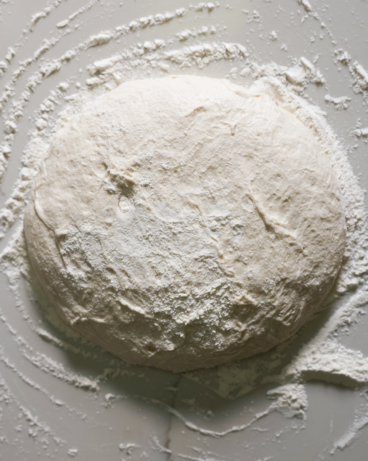 overhead dough on counter