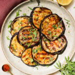 grilled eggplant on plate