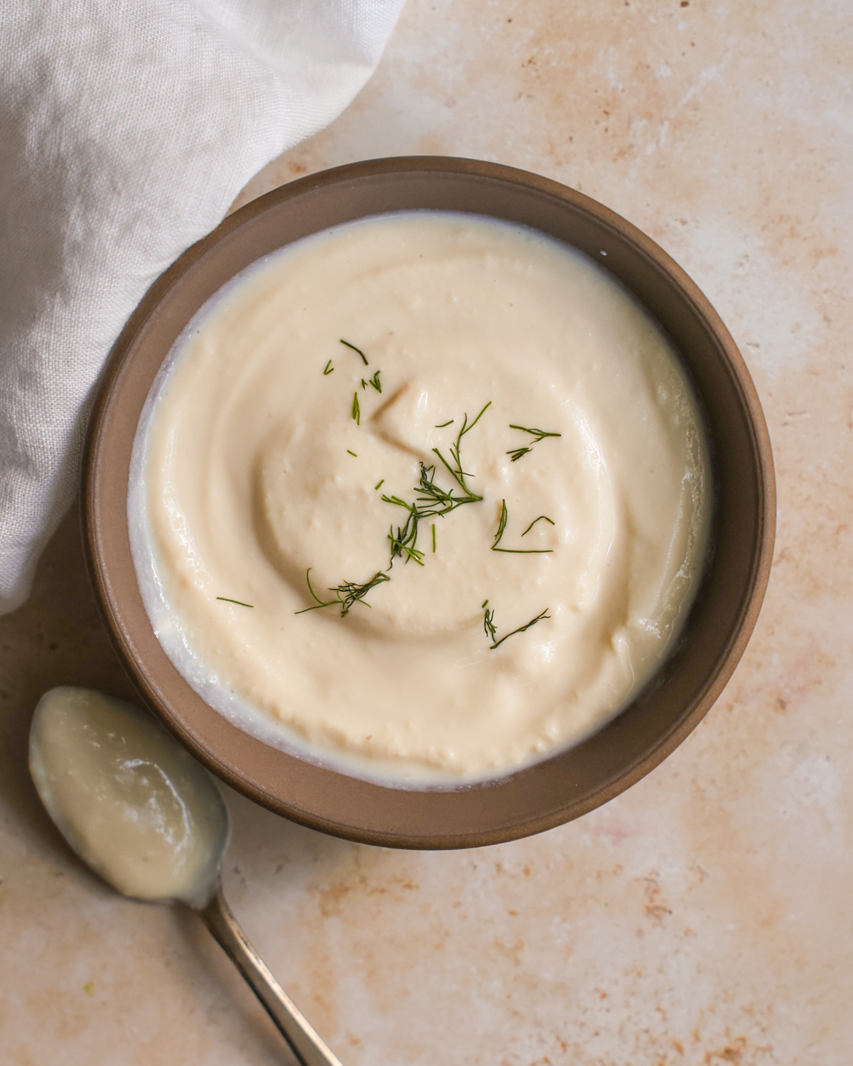 overhead of vegan sour cream