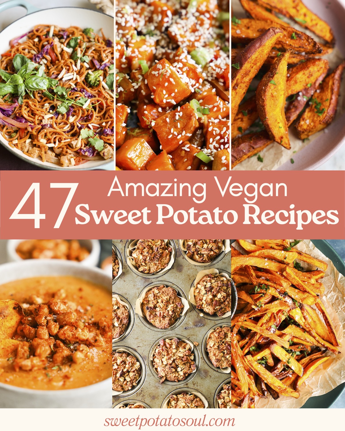 vegan sweet potato recipes graphic