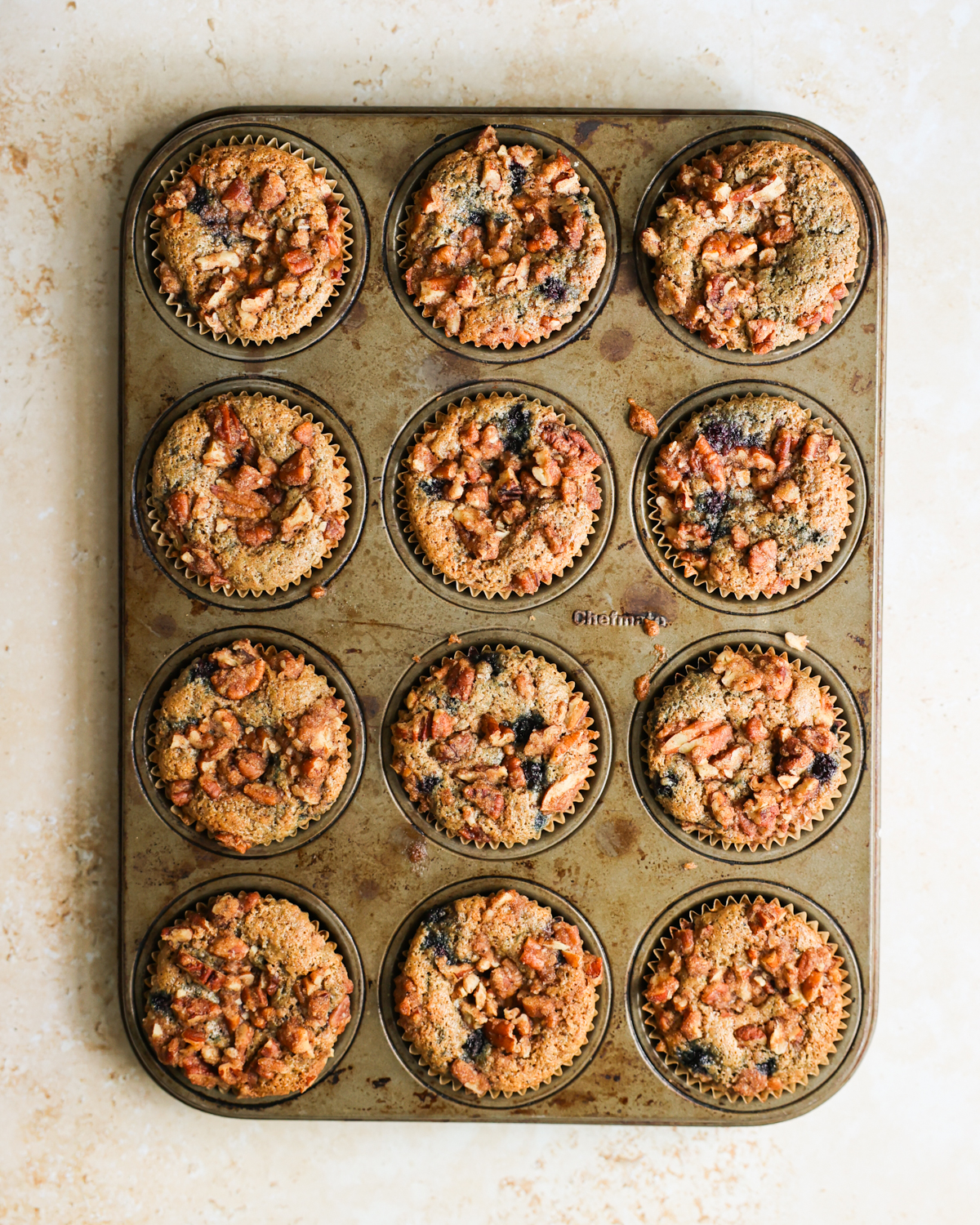 overhead muffins in pan