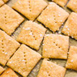close up sourdough crackers