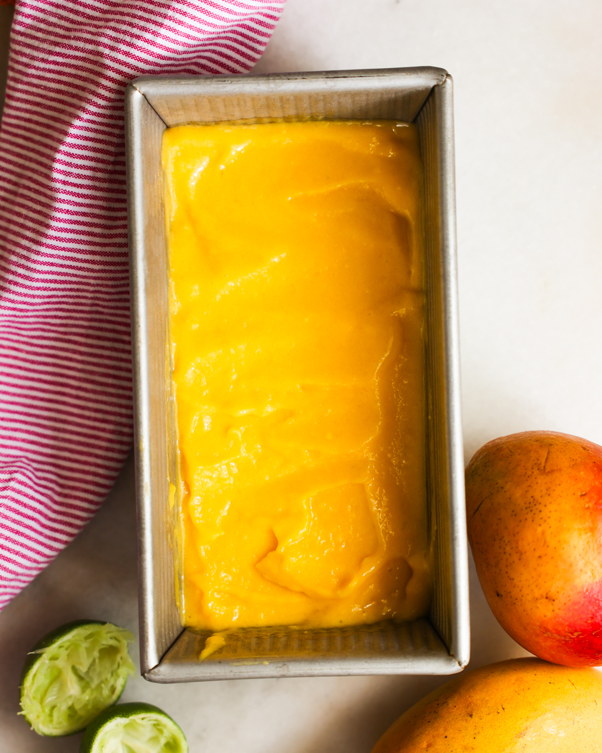 sorbet smoothed in pan