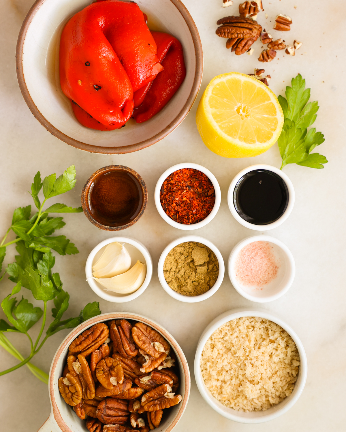 overhead muhammara ingredients