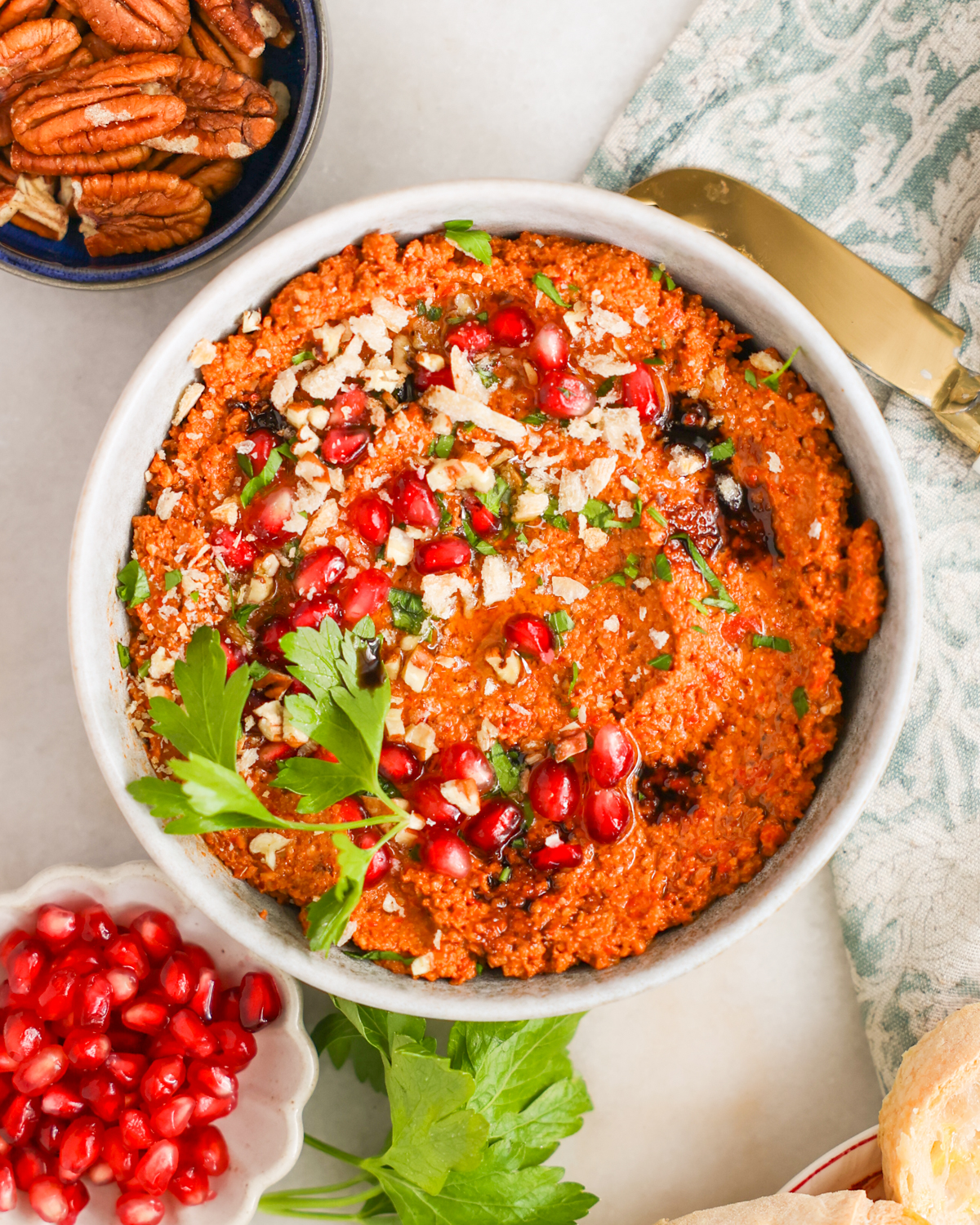 pecan muhammara in bowl