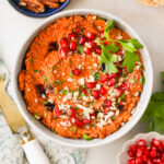 overhead bowl of muhammara