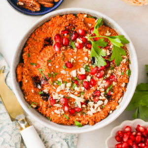 overhead bowl of muhammara