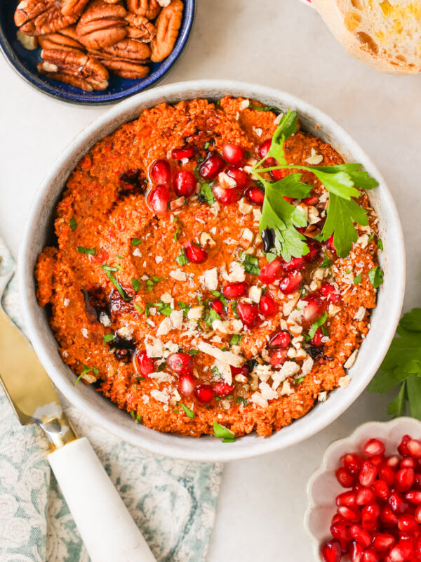 overhead bowl of muhammara