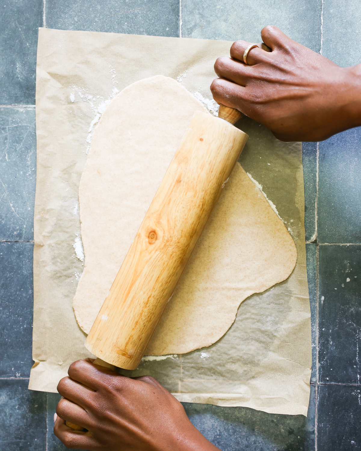 rolling cracker dough