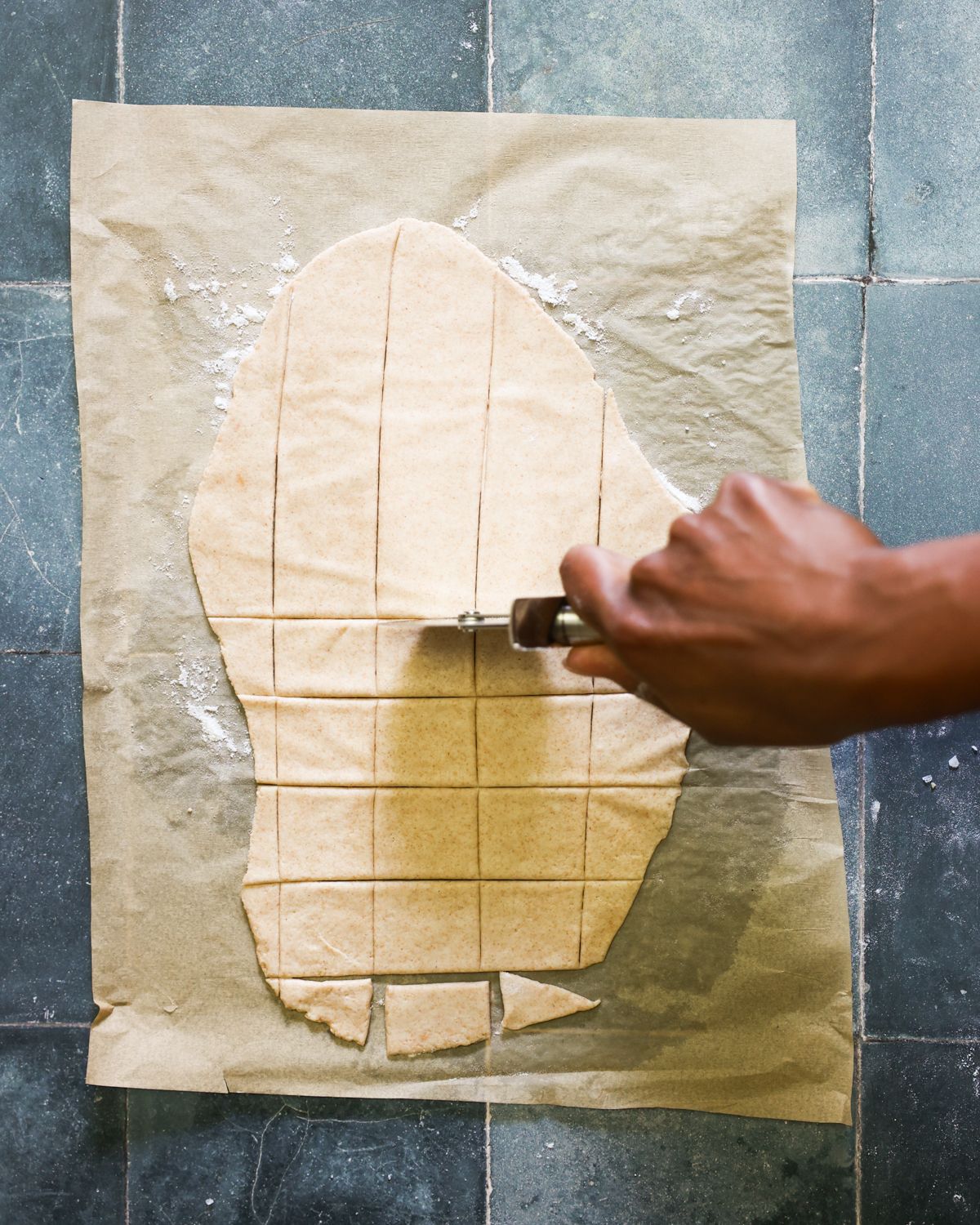 cutting crackers