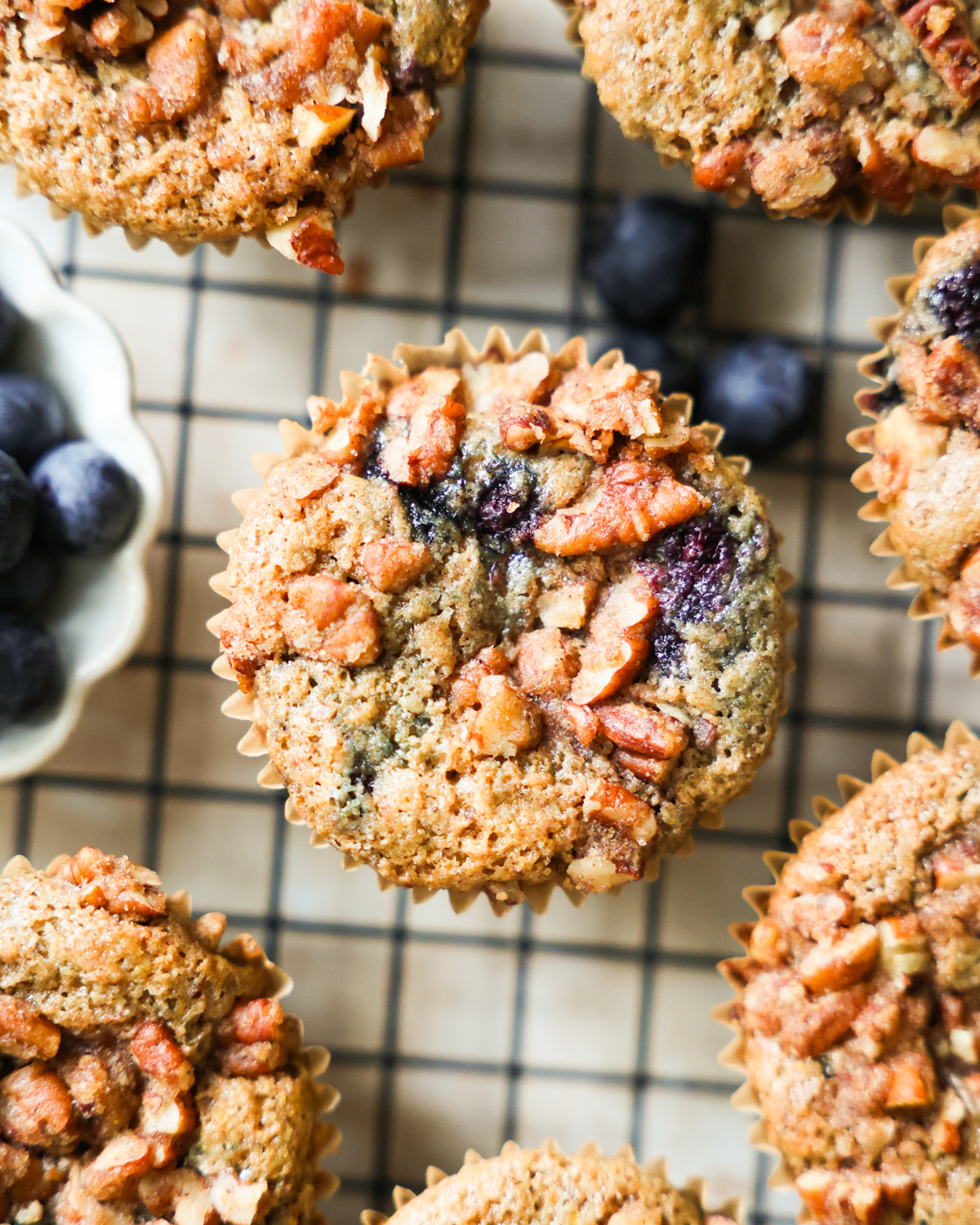 Fluffy Vegan Blueberry Muffins