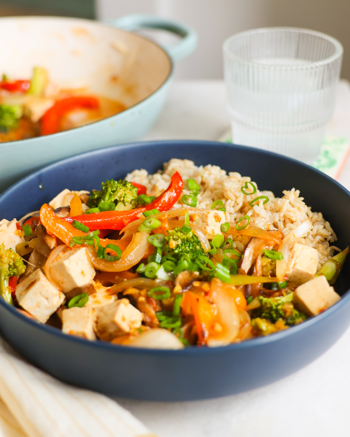 vegan stir fry in bowl