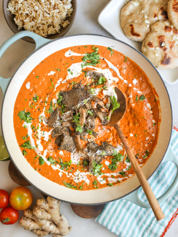overhead vegan butter chicken