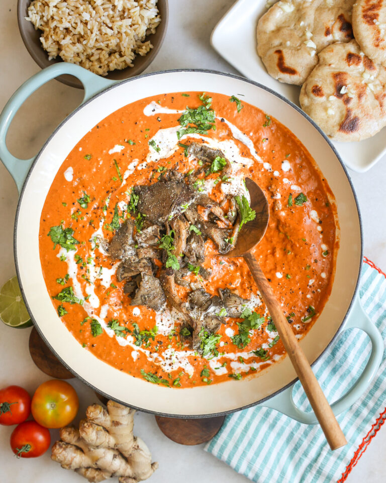overhead vegan butter chicken