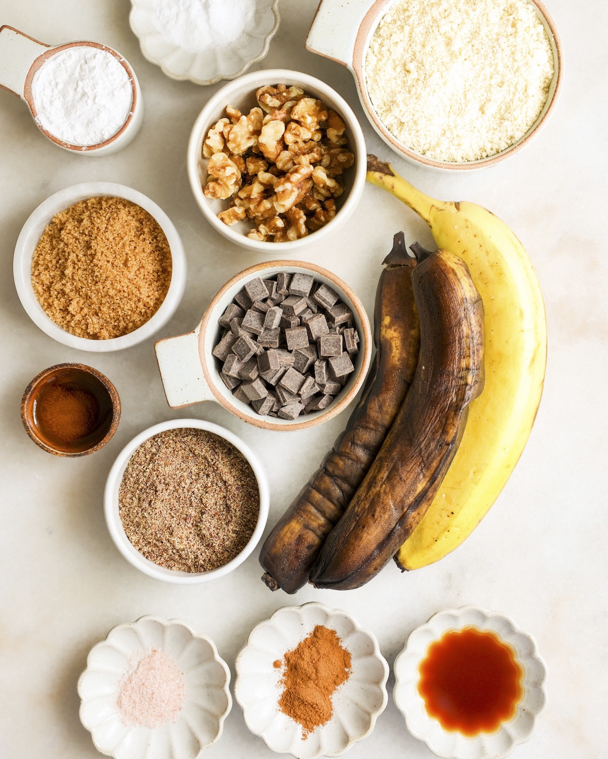 ingredients for vegan banana bread