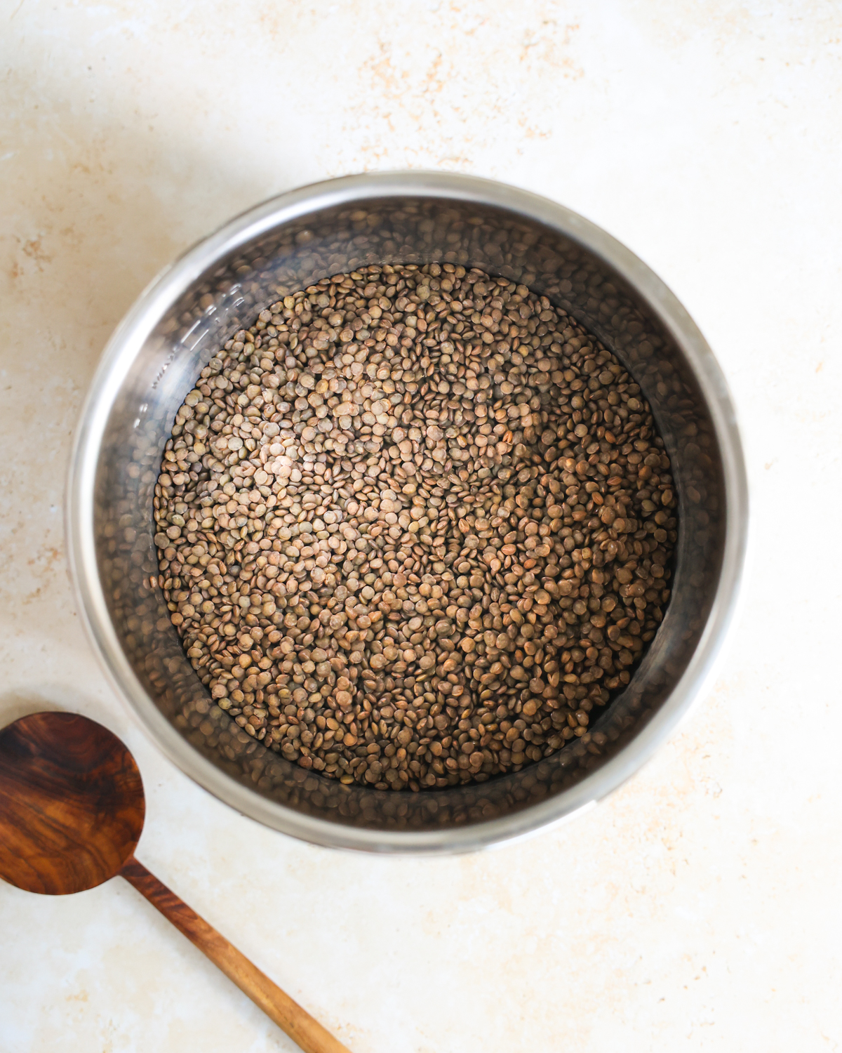 overhead cooked lentils