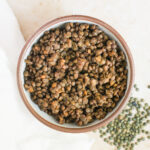 overhead instant pot lentils in bowl