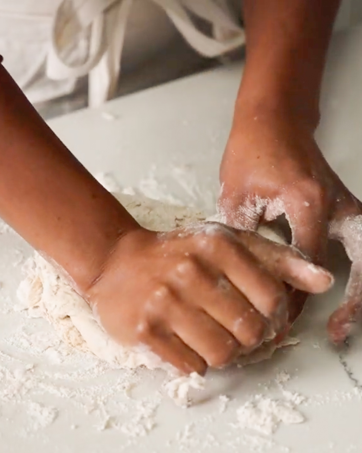 kneading naan dough