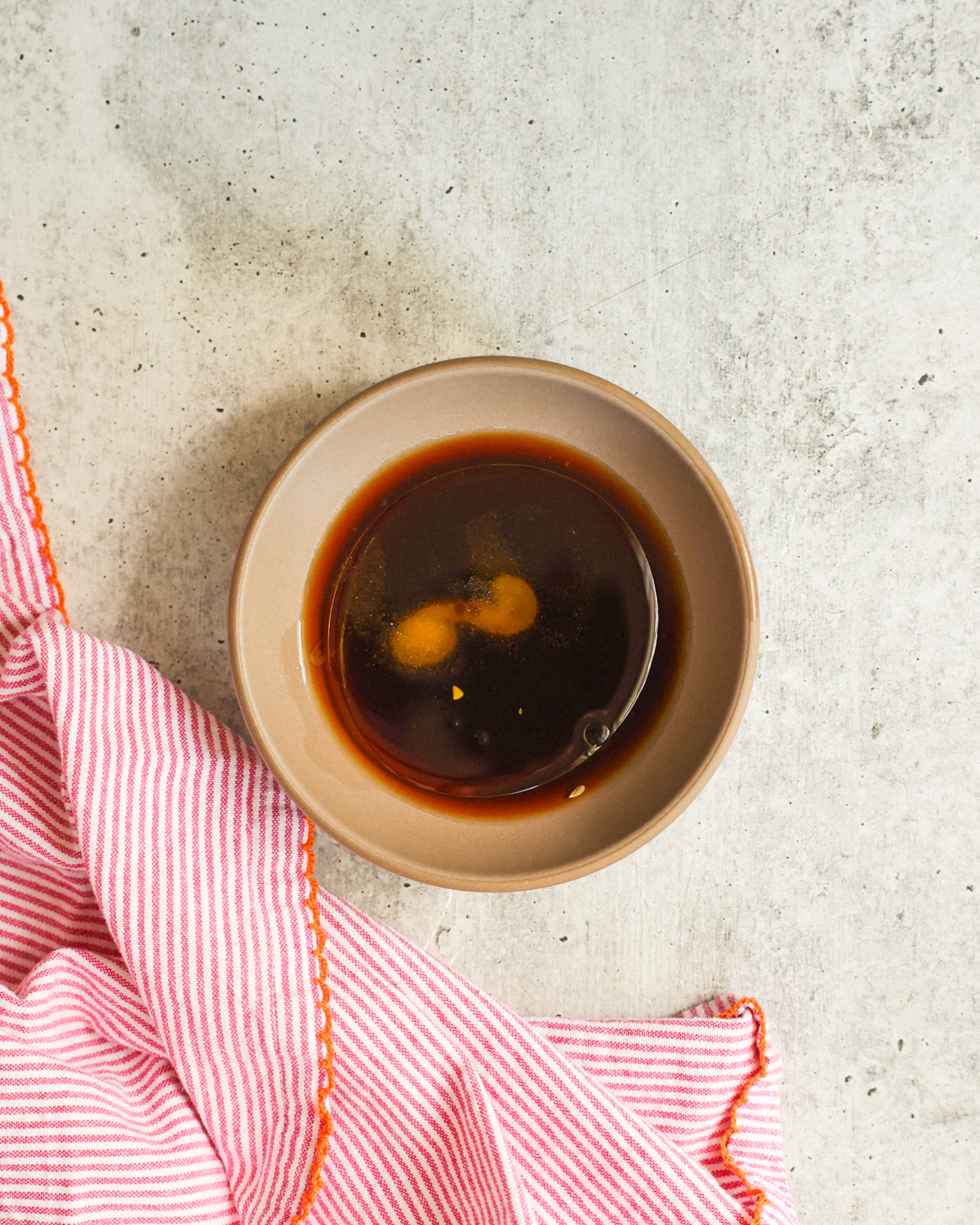 overhead tofu marinade in bowl