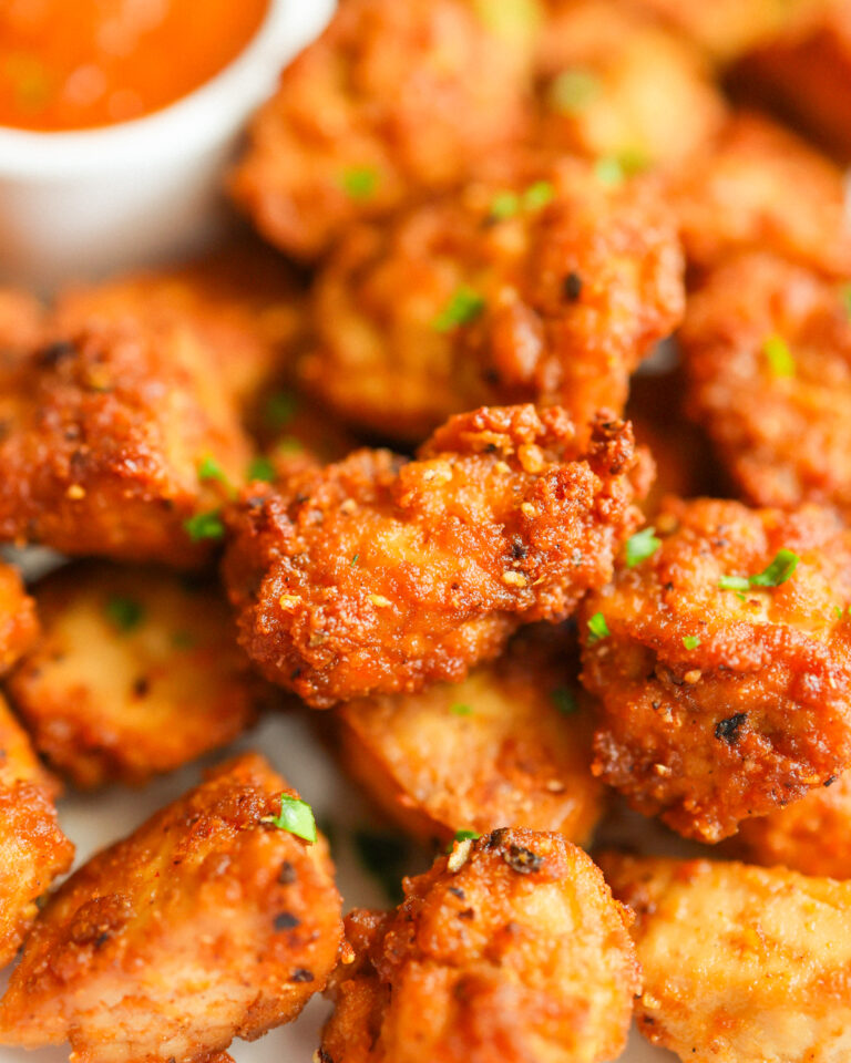 closeup of vegan nuggets