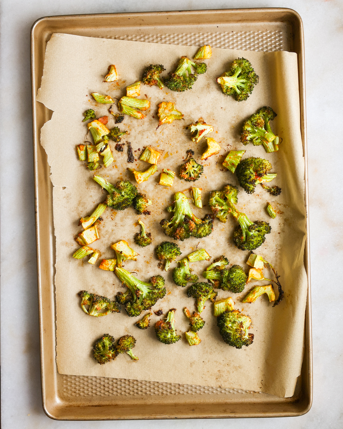 overhead roasted broccoli