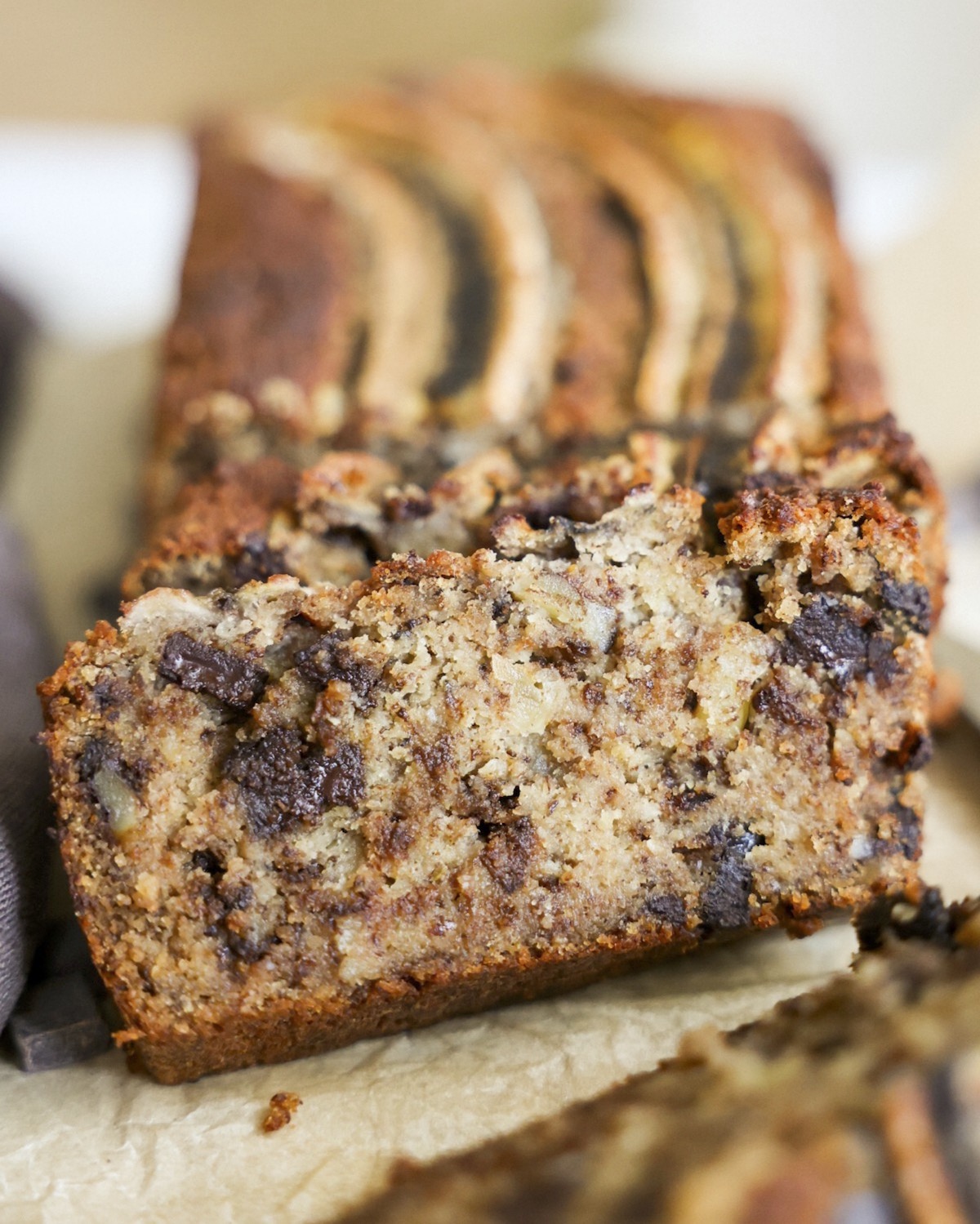 sliced banana bread