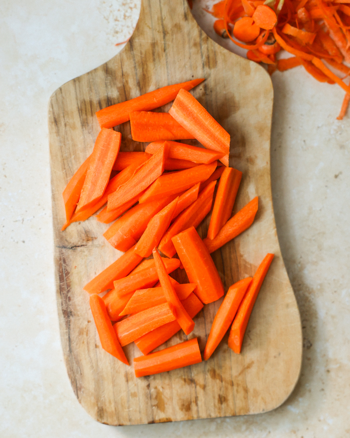 overhead sliced carrots