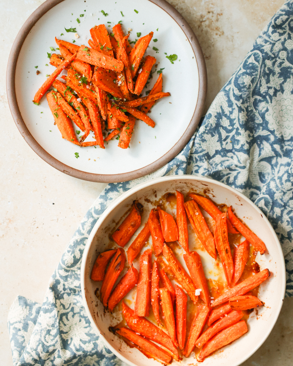 overhead sweet and savory carrots